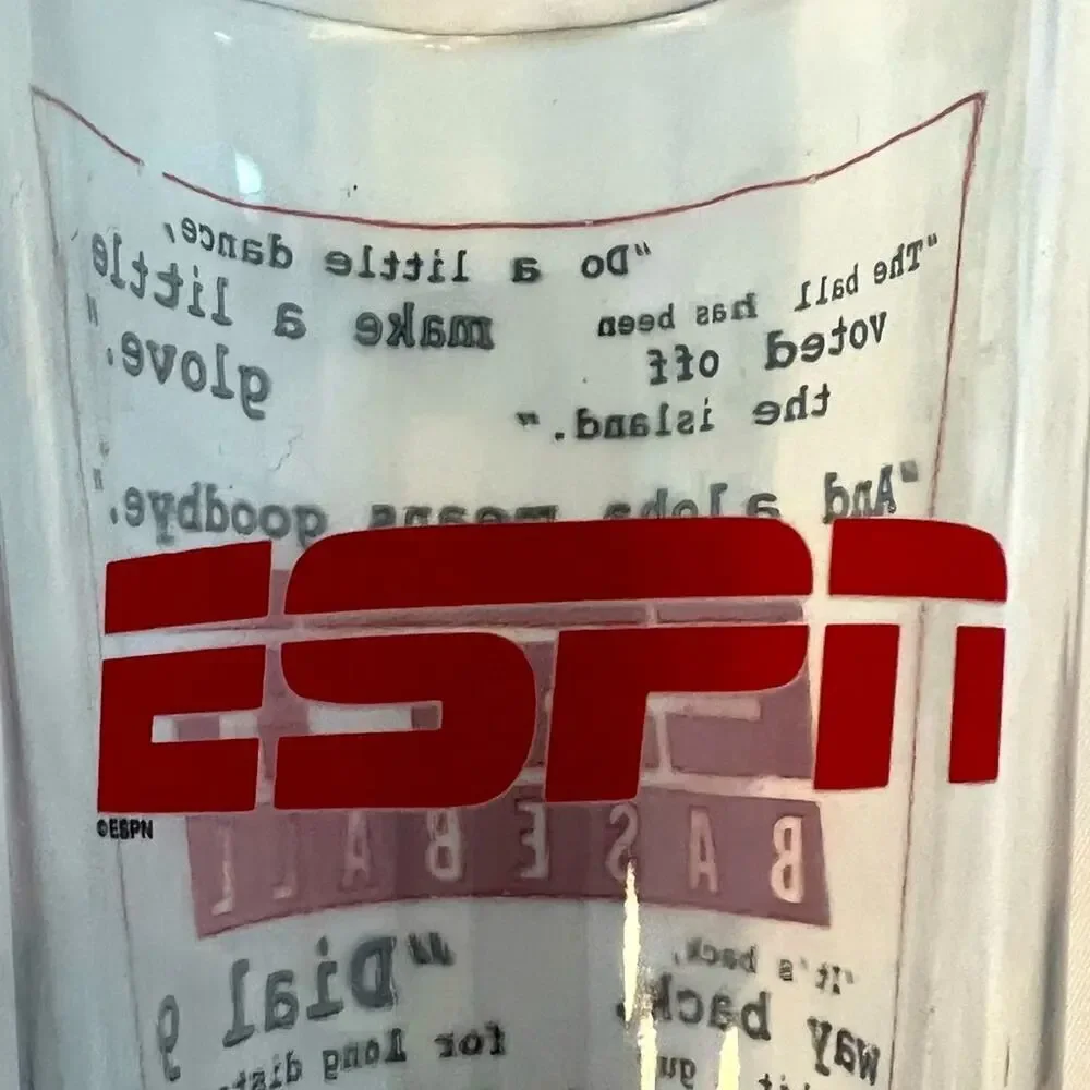ESPN Baseball Bottom Commentator Quotes Beer 24oz Pint Glass